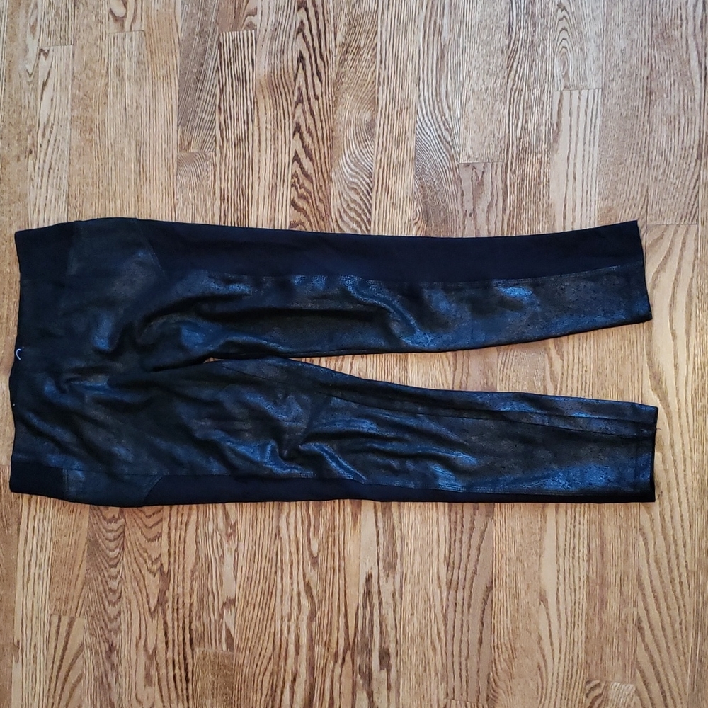 (M) Lola Jeans Varlerie Shiny Black Mid Rise Pull On Pants 360° Comfort Stretchy